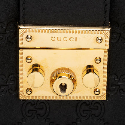 Gucci Guccissima Leather Padlock Chain Medium Shoulder Bag (SHF-21910)