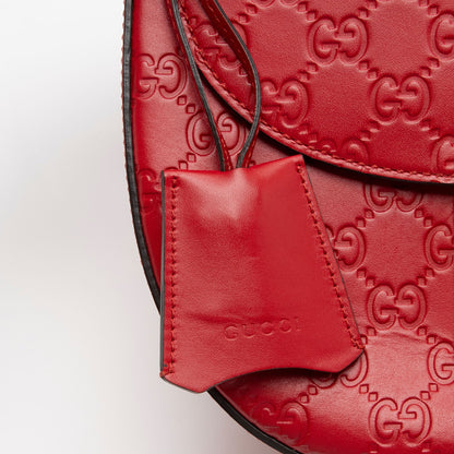 Gucci Guccissima Leather Padlock Saddle Medium Shoulder Bag (SHF-hLwZmE)