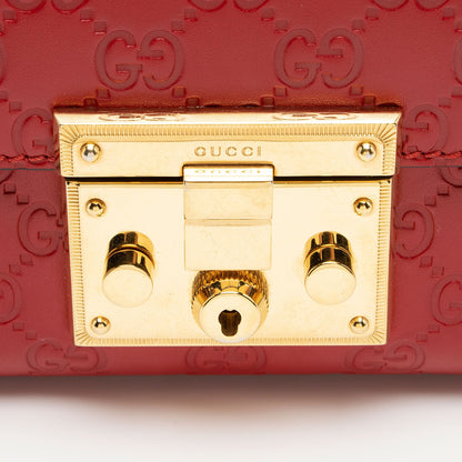 Gucci Guccissima Leather Padlock Small Shoulder Bag (SHF-SFYeCH)