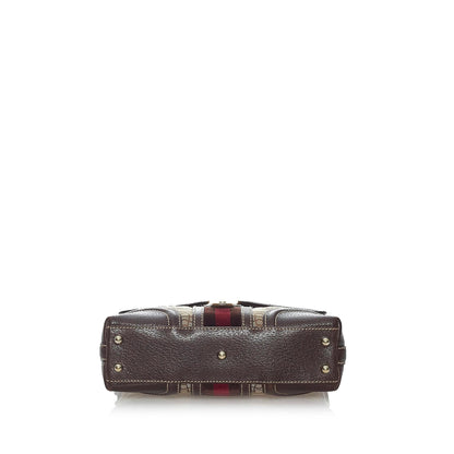 Gucci Horsebit Canvas Web Treasure Shoulder Bag (SHG-29348)