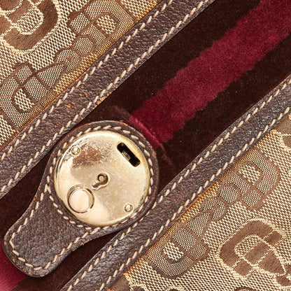 Gucci Horsebit Canvas Web Treasure Shoulder Bag (SHG-DaSmAf)