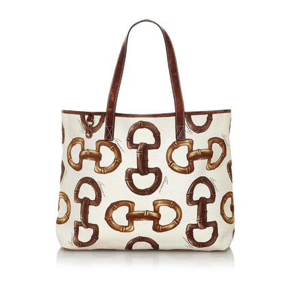 Gucci Horsebit Print Canvas Tote Bag (SHG-29942)
