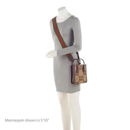 Gucci Jumbo GG Canvas Vertical Mini Tote (SHF-WxnvE9)