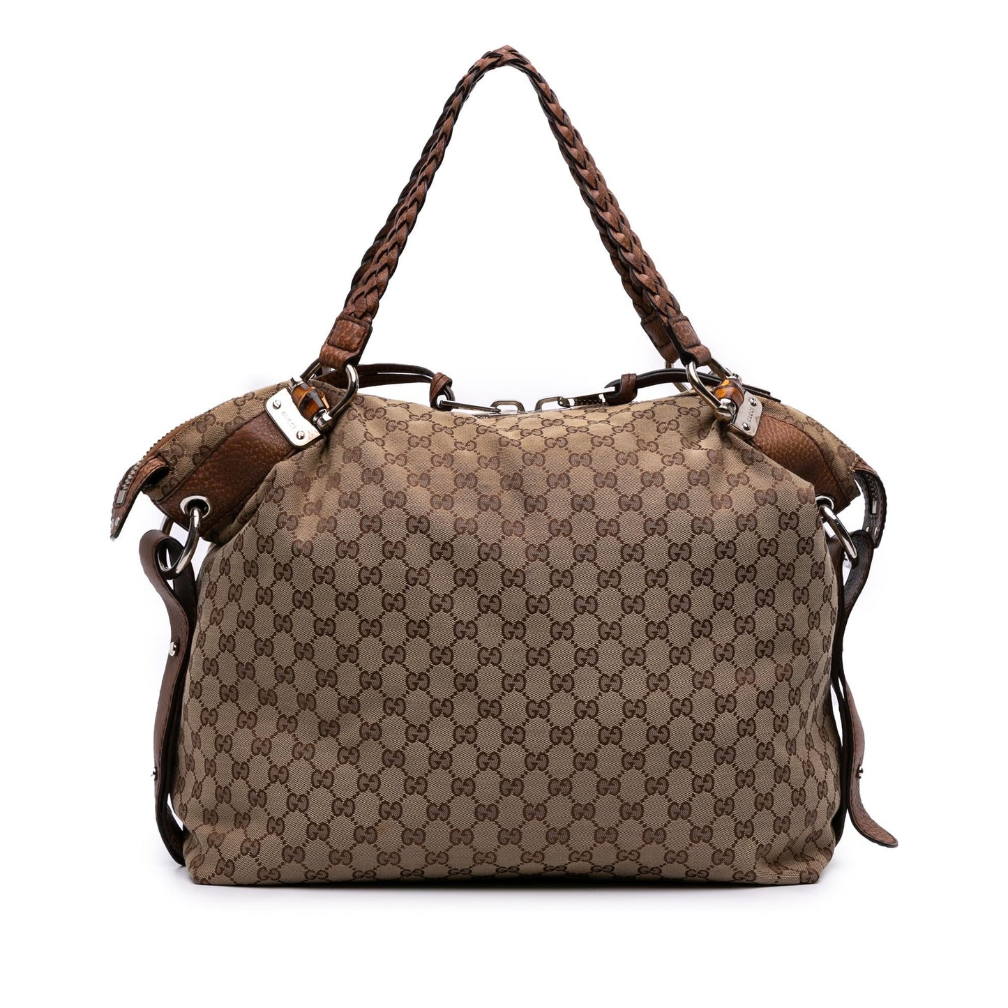 Gucci Large GG Canvas Bamboo Bar Tote