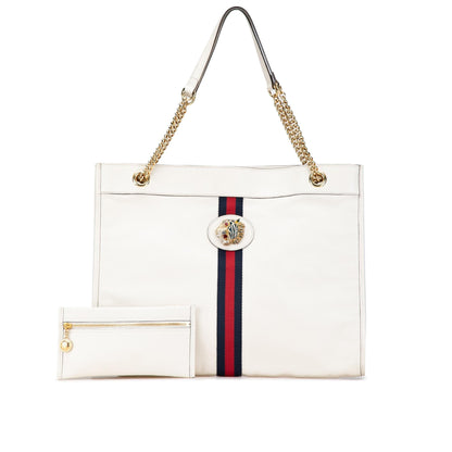 Gucci Large Web Leather Rajah Tote