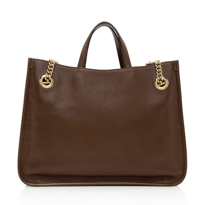 Gucci Leather Horsebit 1955 Medium Tote (SHF-19180)