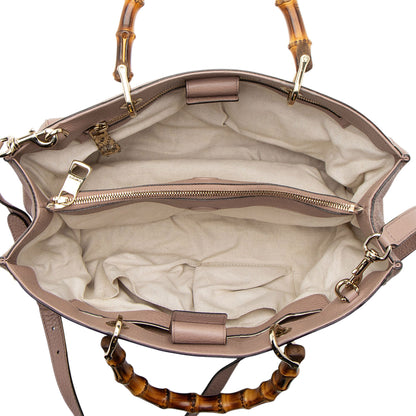 Gucci Leather Bamboo Medium Shopper Tote