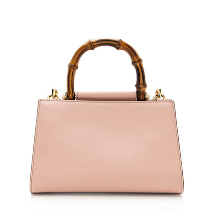 Gucci Leather Bamboo Nymphaea Top Handle Small Tote (SHF-19511)
