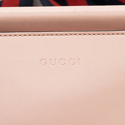 Gucci Leather Bamboo Nymphaea Top Handle Small Tote (SHF-19511)