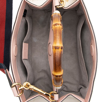 Gucci Leather Bamboo Nymphaea Top Handle Small Tote (SHF-20538)