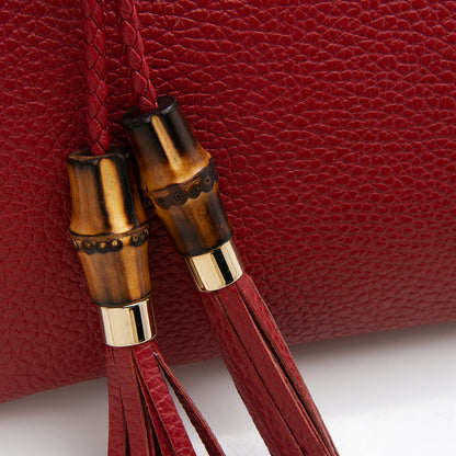 Gucci Leather Bamboo Tassel Zip Clutch (SHF-12686)