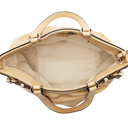 Gucci Leather Belted Bamboo Tote (SHF-12820)