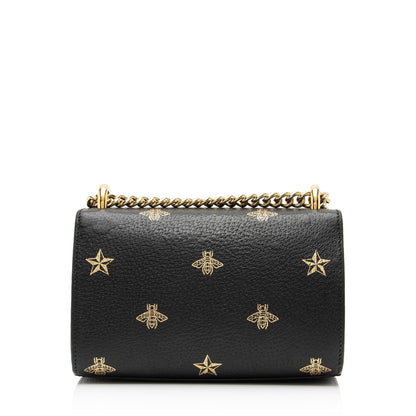 Gucci Leather Bee & Star Padlock Mini Shoulder Bag (SHF-23887)