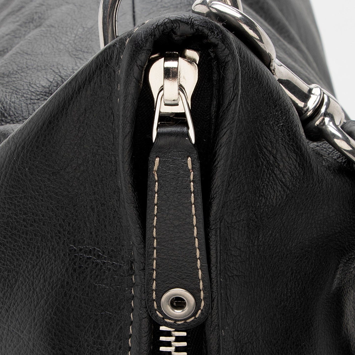 Gucci Leather Braided Large Shoulder Bag