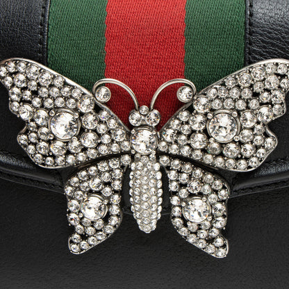 Gucci Leather Crystal Butterfly Linea Totem Small Crossbody