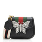 Gucci Leather Crystal Butterfly Linea Totem Small Crossbody