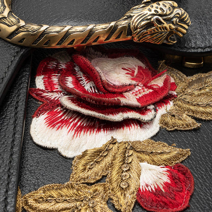 Gucci Leather Embroidered Rose Dionysus Medium Shoulder Bag (SHF-22427)