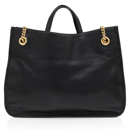 Gucci Leather Horsebit 1955 Chain Large Tote (SHF-LnlXOo)