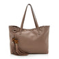 Gucci Leather Medium Tassel Tote (SHF-14465)