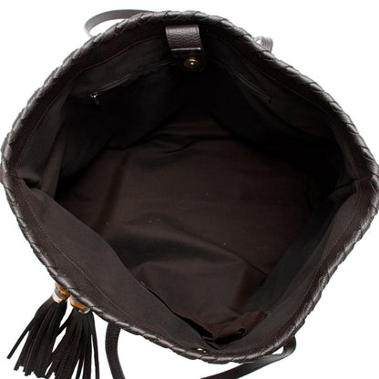 Gucci Leather Large Tassel Tote - FINAL SALE (SHF-15195)