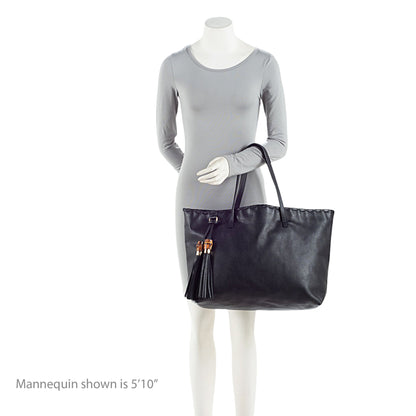 Gucci Leather Large Tassel Tote (SHF-Z7HCLB)