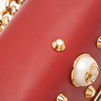 Gucci Leather Pearl Stud Padlock Small Shoulder Bag