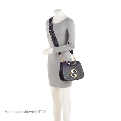 Gucci Leather Studded Blondie Top Handle Medium Shoulder Bag (SHF-R9Ze9C)