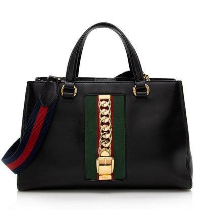 Gucci Leather Sylvie Top Handle Tote - FINAL SALE (SHF-17148)