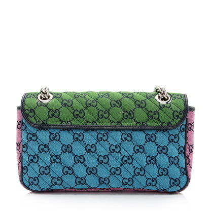 Gucci Multicolor Matelasse GG Canvas Marmont Small Shoulder Flap Bag (SHF-pRWNuq)