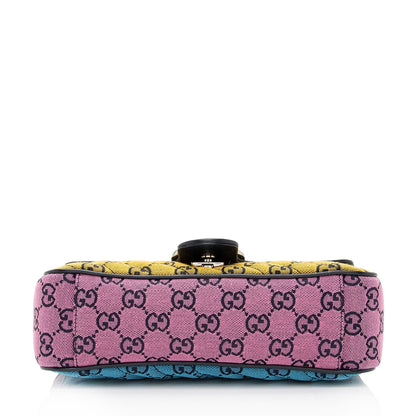 Gucci Multicolor Matelasse GG Canvas Marmont Small Shoulder Flap Bag (SHF-pRWNuq)