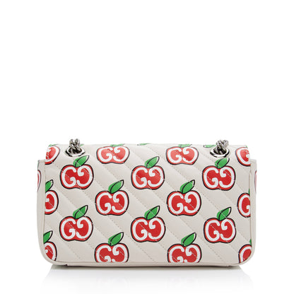Gucci Matelasse Leather Apple Monogram GG Marmont Small Shoulder Bag (SHF-RyDLUZ)