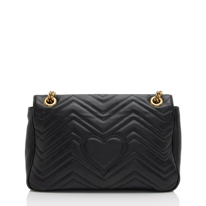 Gucci Matelasse Leather GG Marmont Medium Flap Shoulder Bag (SHF-VhM2jC)