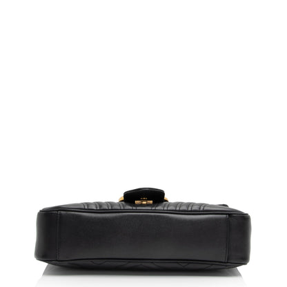 Gucci Matelasse Leather GG Marmont Medium Flap Shoulder Bag (SHF-VhM2jC)