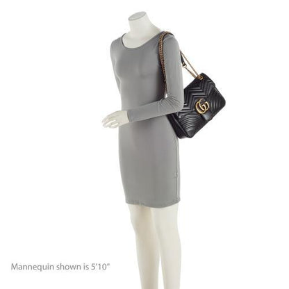 Gucci Matelasse Leather GG Marmont Medium Flap Shoulder Bag (SHF-VhM2jC)