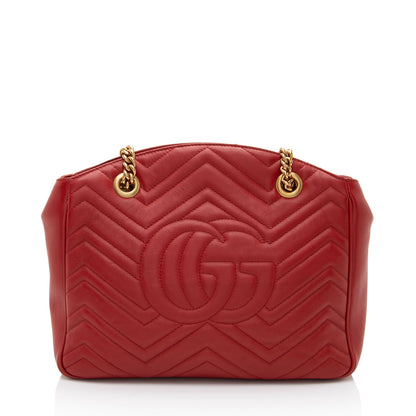 Gucci Matelasse Leather GG Marmont Medium Open Shoulder Bag