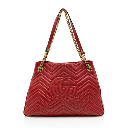 Gucci Matelasse Leather GG Marmont Medium Shoulder Bag (SHF-16326)