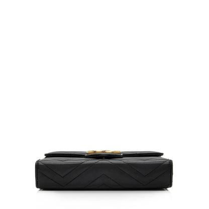 Gucci Matelasse Leather GG Marmont Mini Chain Shoulder Bag (SHF-KHf4XN)
