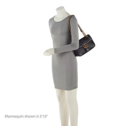 Gucci Matelasse Leather GG Marmont Small Flap Shoulder Bag (SHF-IkiGIu)