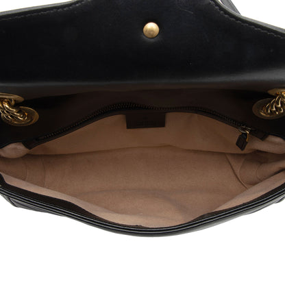 Gucci Matelasse Leather GG Marmont Small Flap Shoulder Bag (SHF-IkiGIu)