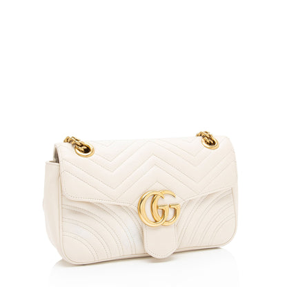 Gucci Matelasse Leather GG Marmont Small Flap Shoulder Bag (SHF-gduwv8)
