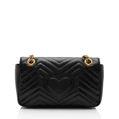 Gucci Matelasse Leather GG Marmont Small Flap Shoulder Bag (SHF-5zif5r)