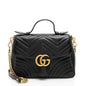 Gucci Matelasse Leather GG Marmont Top Handle Small Shoulder Bag