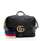 Gucci Matelasse Leather GG Marmont Top Handle Zip Around Small Shoulder Bag (SHF-21375)