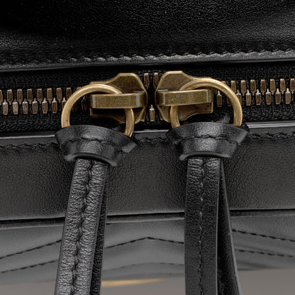 Gucci Matelasse Leather GG Marmont Top Handle Zip Around Small Shoulder Bag (SHF-wK4h1j)