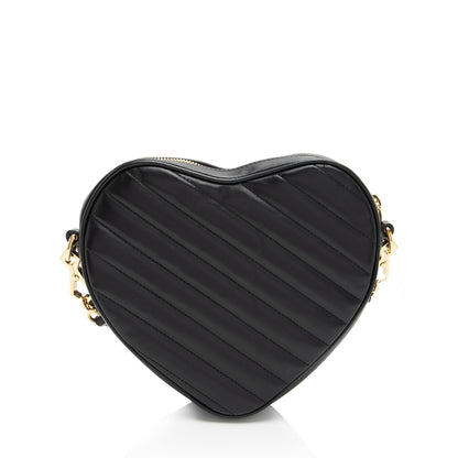 Gucci Matelasse Leather Interlocking G Heart Mini Shoulder Bag (SHF-j5rydx)
