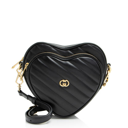 Gucci Matelasse Leather Interlocking G Heart Mini Shoulder Bag