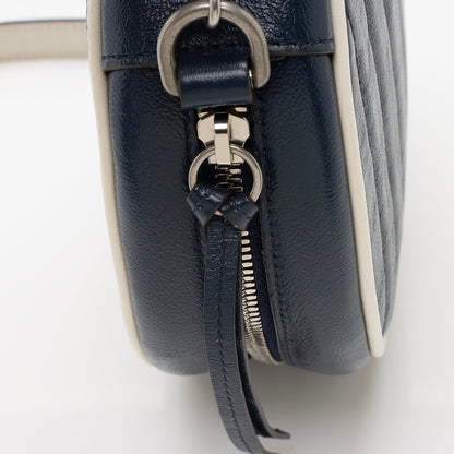 Gucci Matelasse Leather Torchon GG Marmont Round Mini Shoulder Bag (SHF-22849)