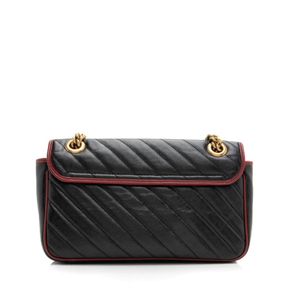 Gucci Matelasse Leather Torchon GG Marmont Small Shoulder Bag (SHF-23396)