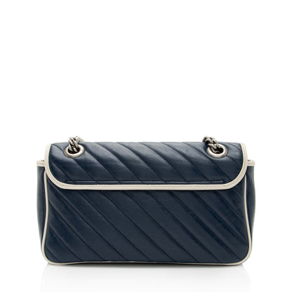 Gucci Matelasse Leather Torchon GG Marmont Small Flap Shoulder Bag (SHF-fZFBg1)