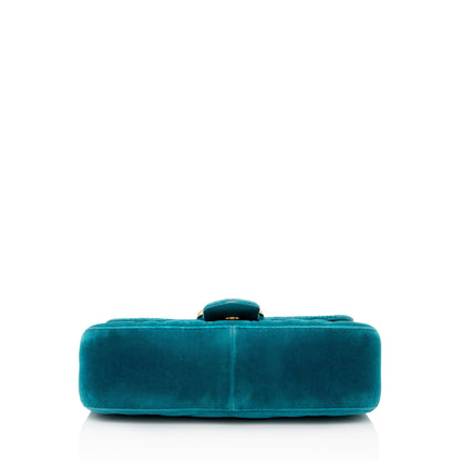 Gucci Matelasse Velvet GG Marmont Mini Shoulder Bag (SHF-22901)